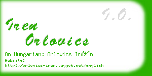 iren orlovics business card